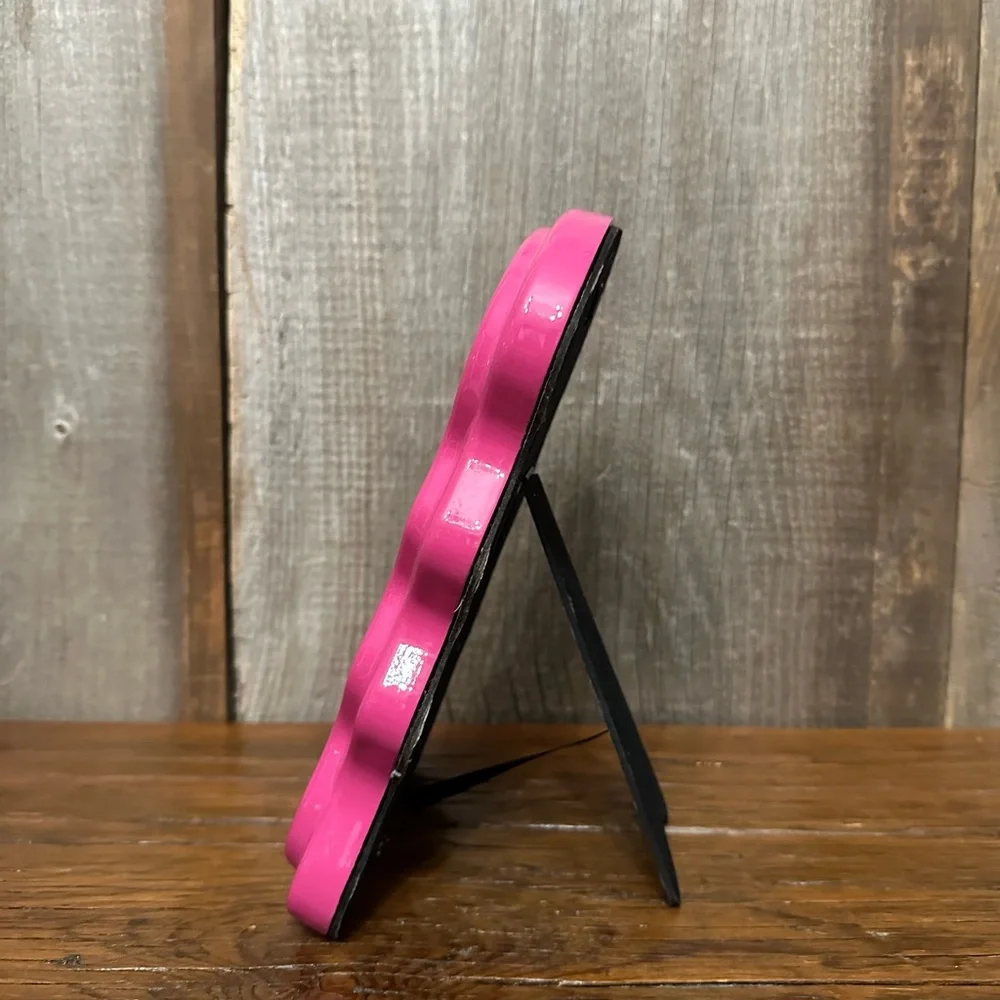 Scalloped Mirror in Hot Pink Wall Hanging or Tabletop - Picture 5 of 13